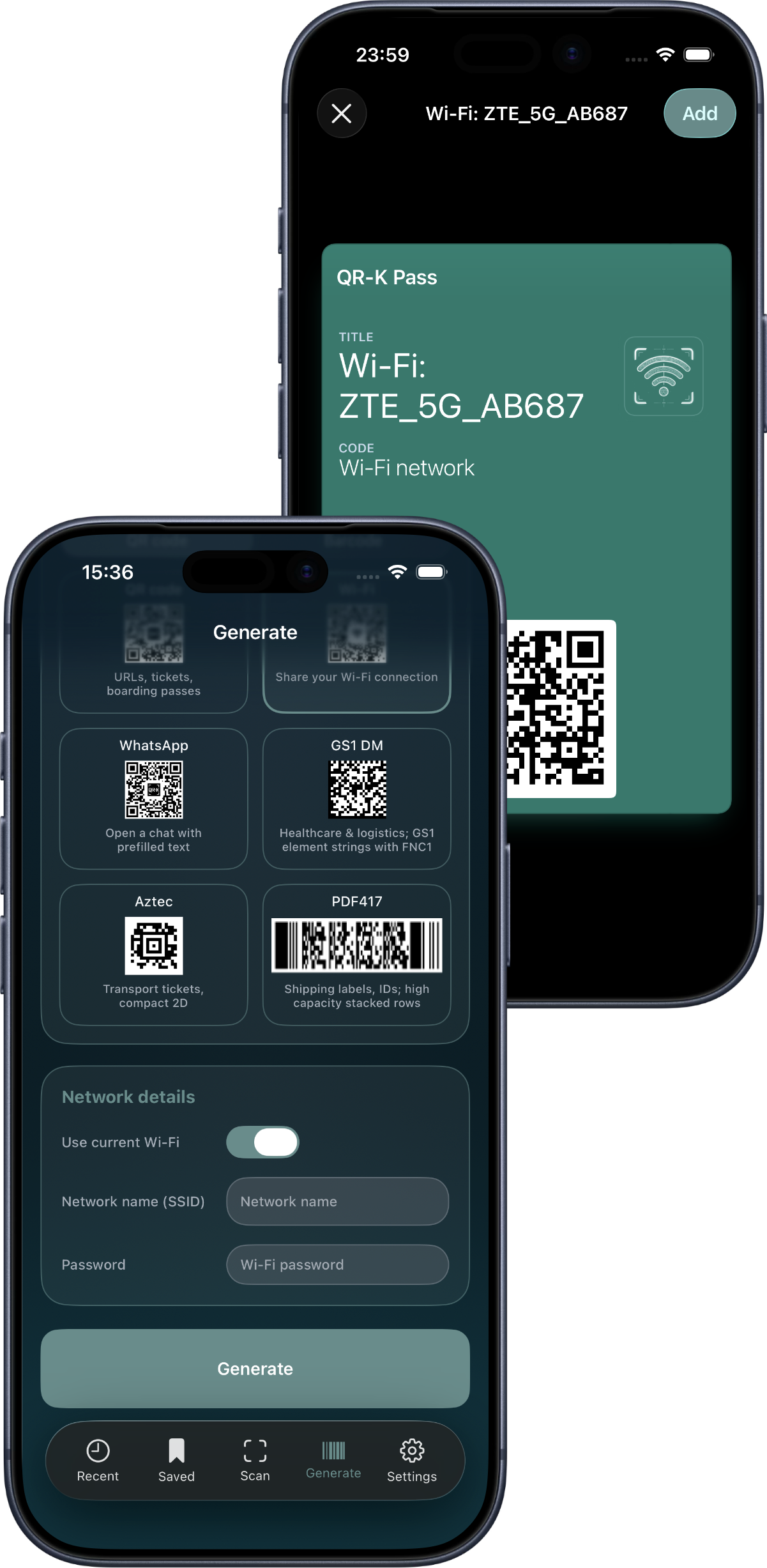 QR-K — generate and share codes on iPhone and on the web